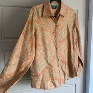 Lauren Ralph Lauren Petite Paisley silk top